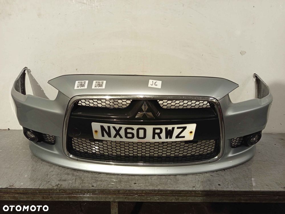 + ZDERZAK PRZÓD PRZEDNI MITSUBISHI LANCER 8 VIII SZARY SREBRNY HALOGENY - 1