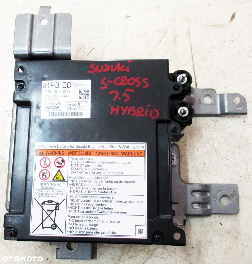 SUZUKI SX4 S-CROSS II 1.5 HYBRID BATERIA AKUMULATORA AKUMULATOR 96510-76S10 - 1