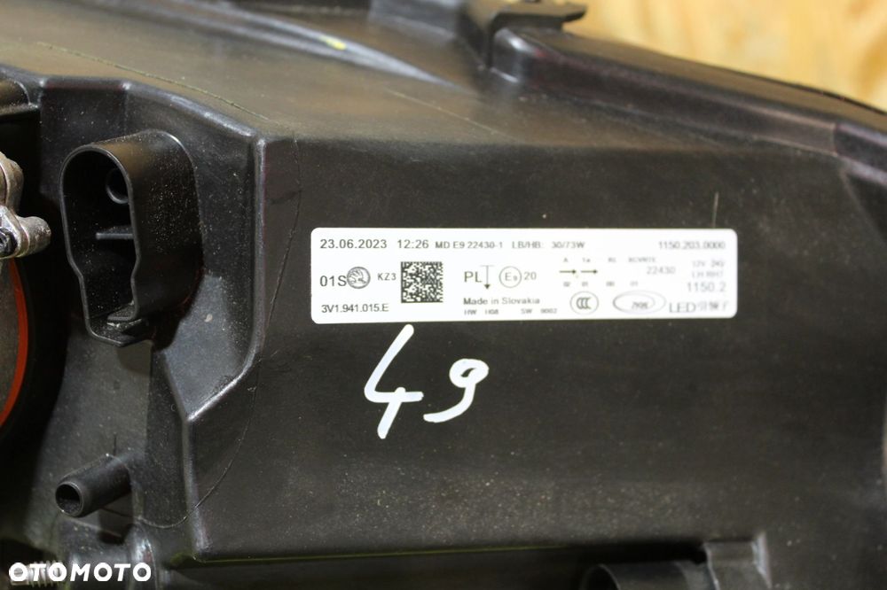 Lampa Przód Skoda SuperB III 2019-2024r. Full Led Lewa 3V1.941.015.E - 4