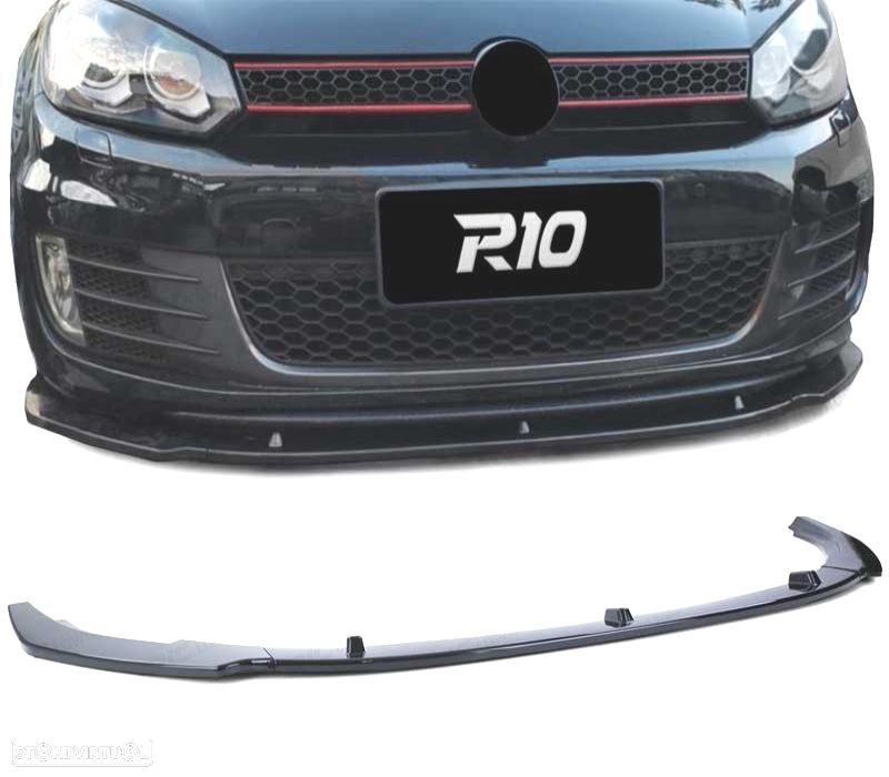 SPOILER LIP FRONTAL VOLKSWAGEN VW GOLF 6 GTI 09-13 PRETO BRILHANTE - 1