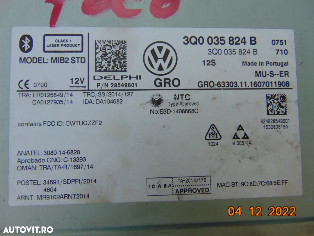 Navigatie VW Tiguan 2 Passat B8 Golf 7 Crafter display unitate modul navigatie completa - 3