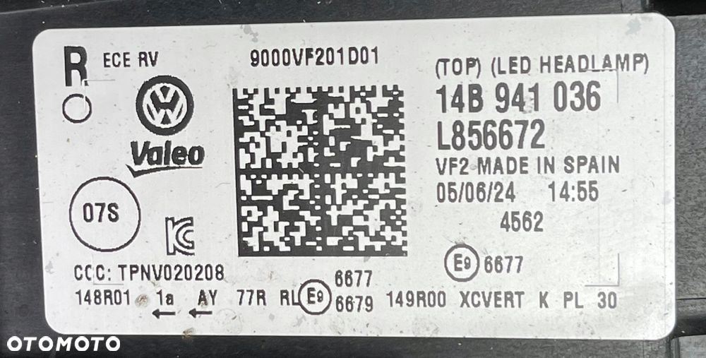 VW ID7 ID.7 FULL LED LAMPA PRAWA PRZÓD REFLEKTOR 14B941036 - 10