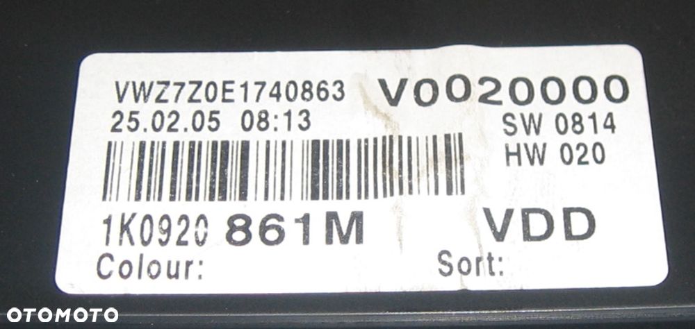 licznik zegar tacho GOLF V 1.9 TDI 1K0920861M - 2