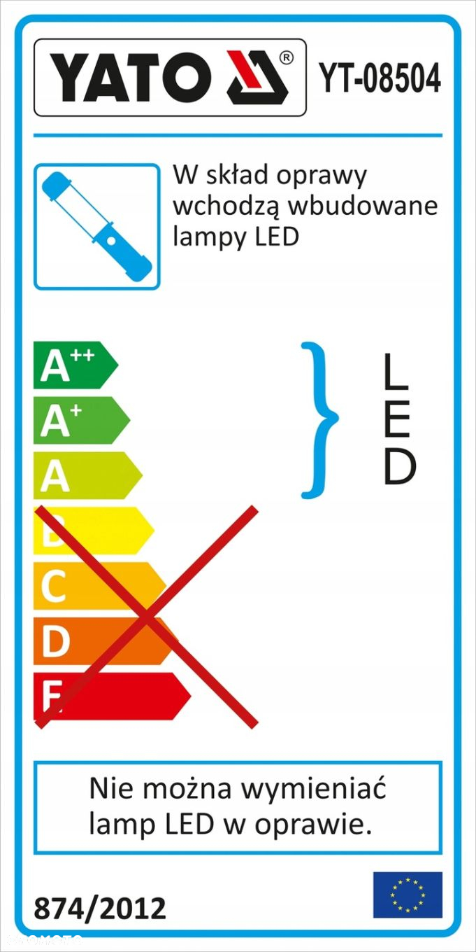 YATO LAMPA LATARKA AKUMULATOROWA WARSZTATOWA 3W 250lm COB LED YT-08504 - 9