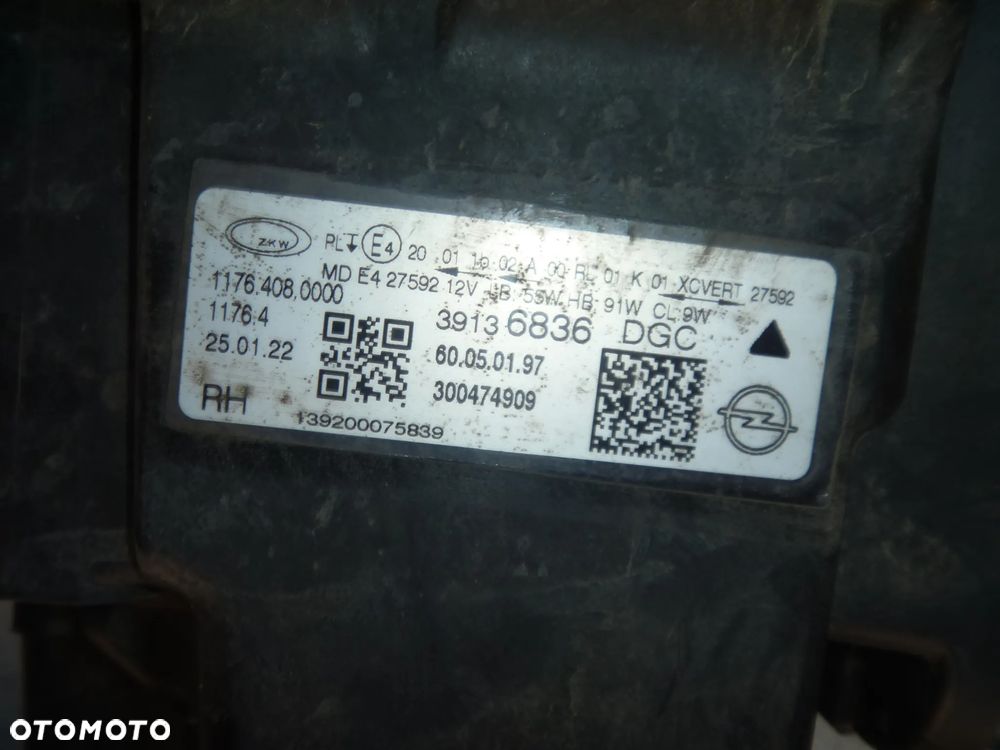 OPEL INSIGNIA B LIFT LAMPA PRAWA FULL LED ORYGINAŁ 39136836 ŁADNA - 9