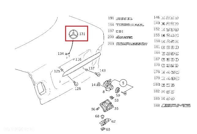 MERCEDES W210 W208 Emblemat gwiazda tylnej klapy - 2