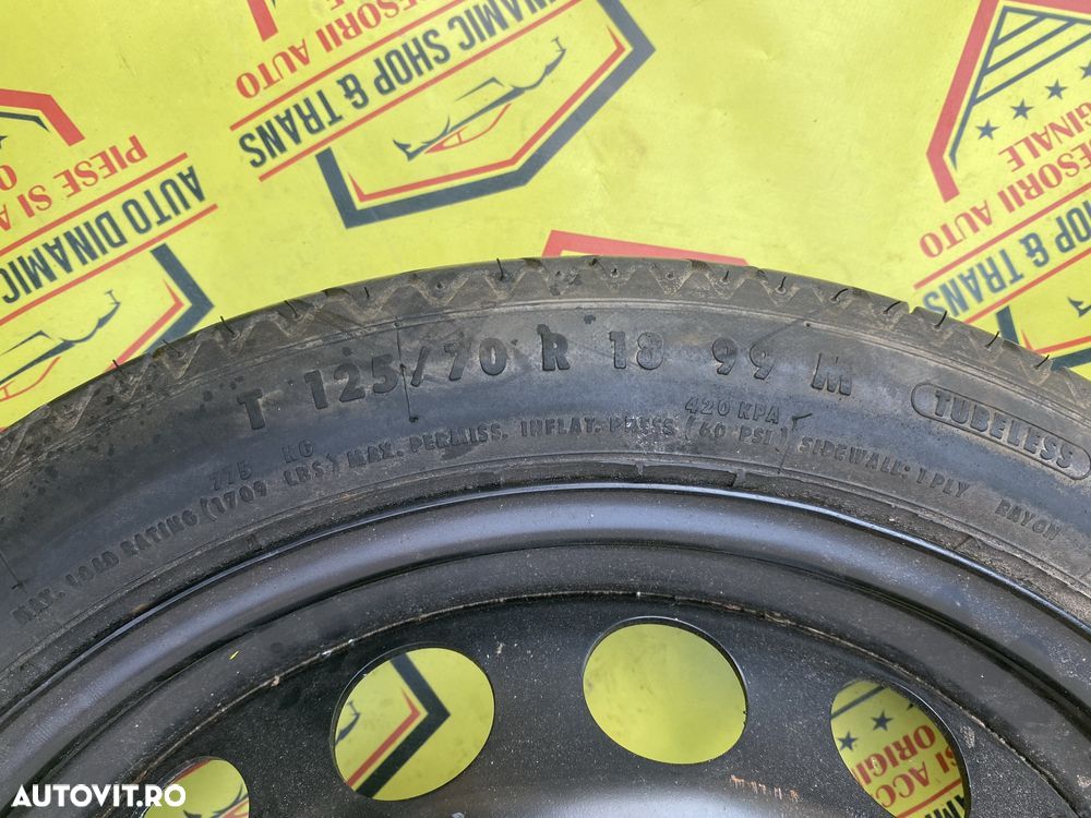 Roata rezerva slim 125/70/ R18 Seat Arona Skoda Kamiq  Vw Taigo 5X100 - 4