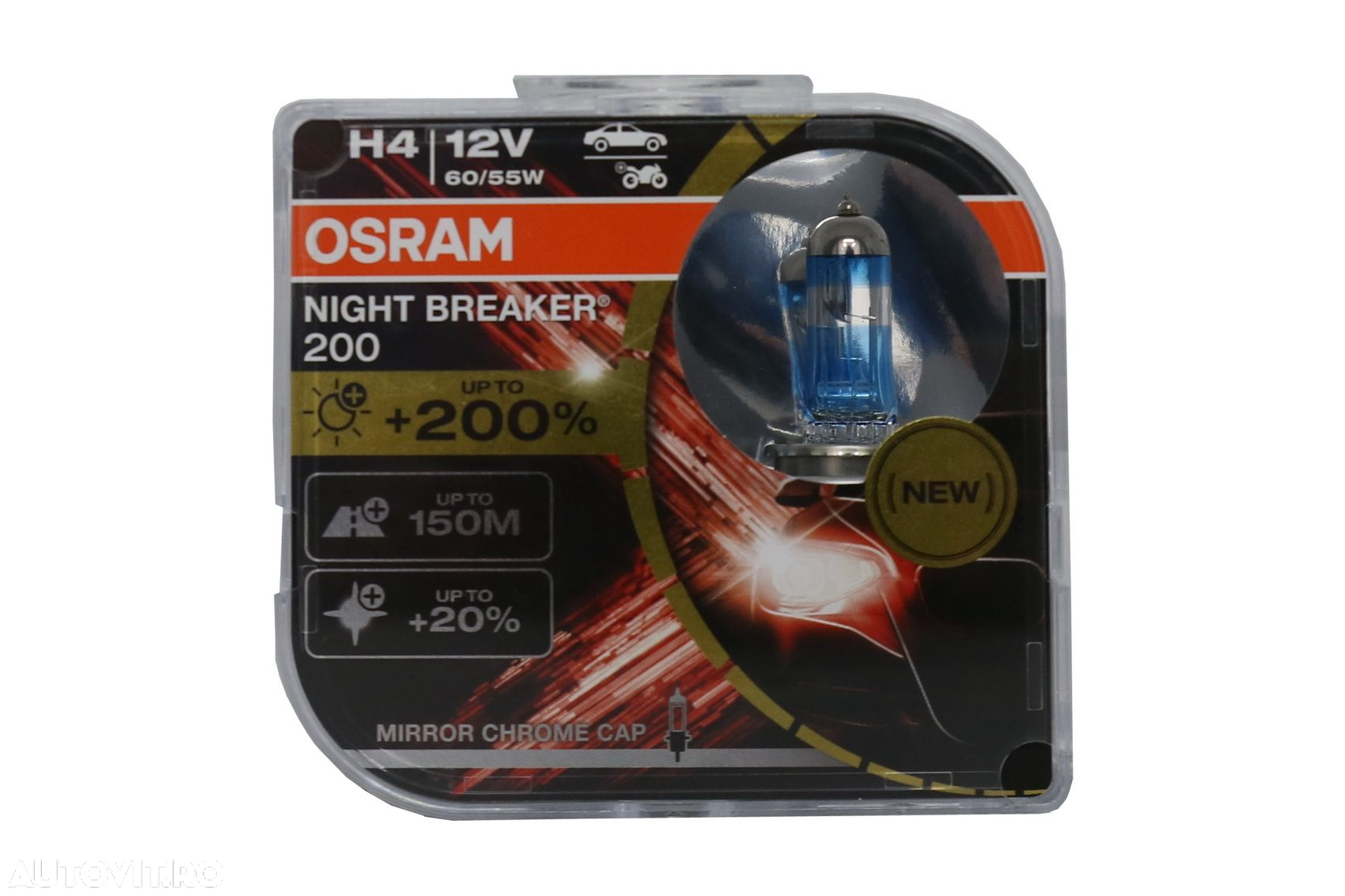 Set 2 Becuri Auto-Moto Halogen Osram NIGHT BREAKER 200 H4 Halogen 6419 - 2
