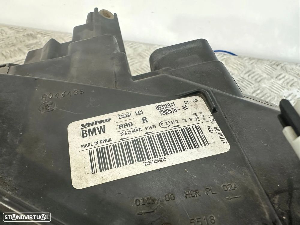 .Farois Oticas Frente Frontal Esquerda Direita Original Halogenio Valeo BMW Serie 3 E90 Carro Sedan E91 Touring Carrinha 2007 - 2013 - 13