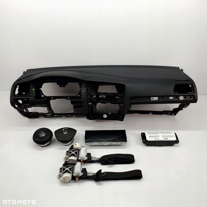 VW GOLF VII 7 DESKA ROZDZIELCZA KONSOLA KOKPIT PULPIT PODUSZKI AIRBAG AIR BAG PASY KIT SET - 1