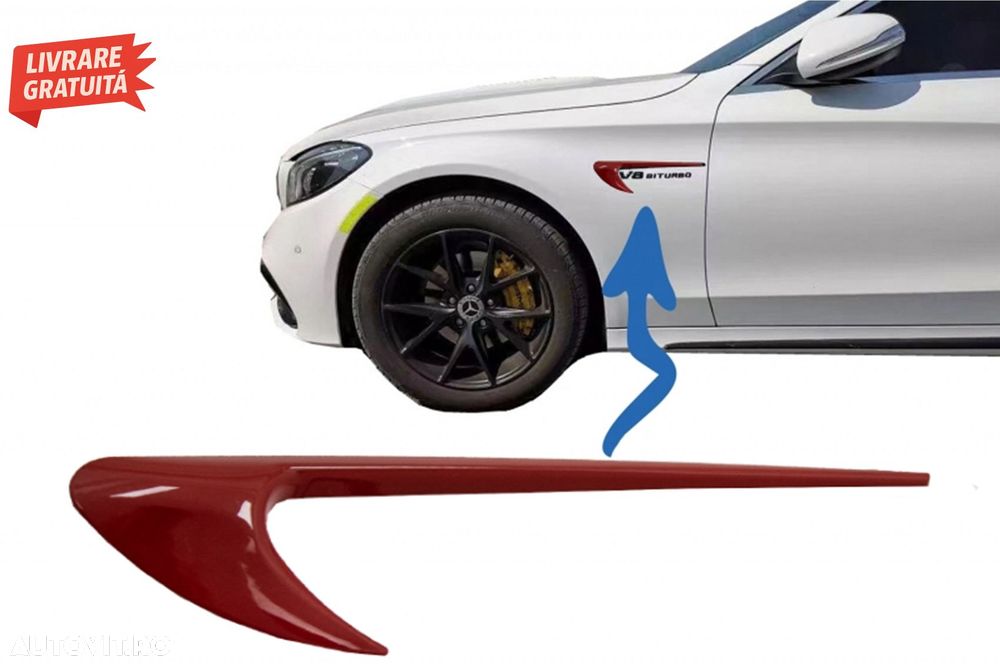 Ornamente Aripi Mercedes C-Class W205 S205 E-Class W213 S213 Rosu- livrare gratuita - 1
