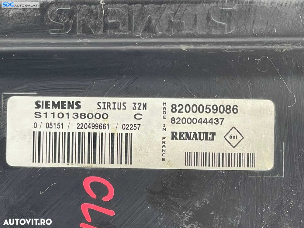 ECU Calculator Motor Siemens Renault Megane 2 1.6 Benzina 2002 - 2008 Cod 8200059086 8200044437 S110138000 [L4136] - 2