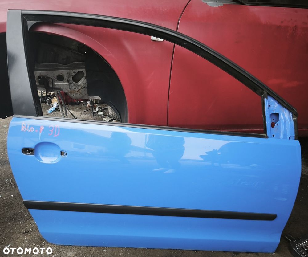 VW POLO IV 9N 08r 3D DRZWI PRAWY PRZÓD PRAWE PRZEDNIE GOŁE - 1