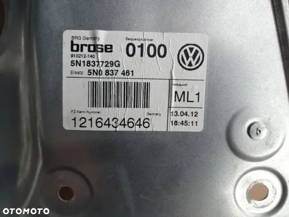 VOLKSWAGEN TIGUAN I LIFT 5N PODNOŚNIK SZYB LEWY PRZÓD - 4