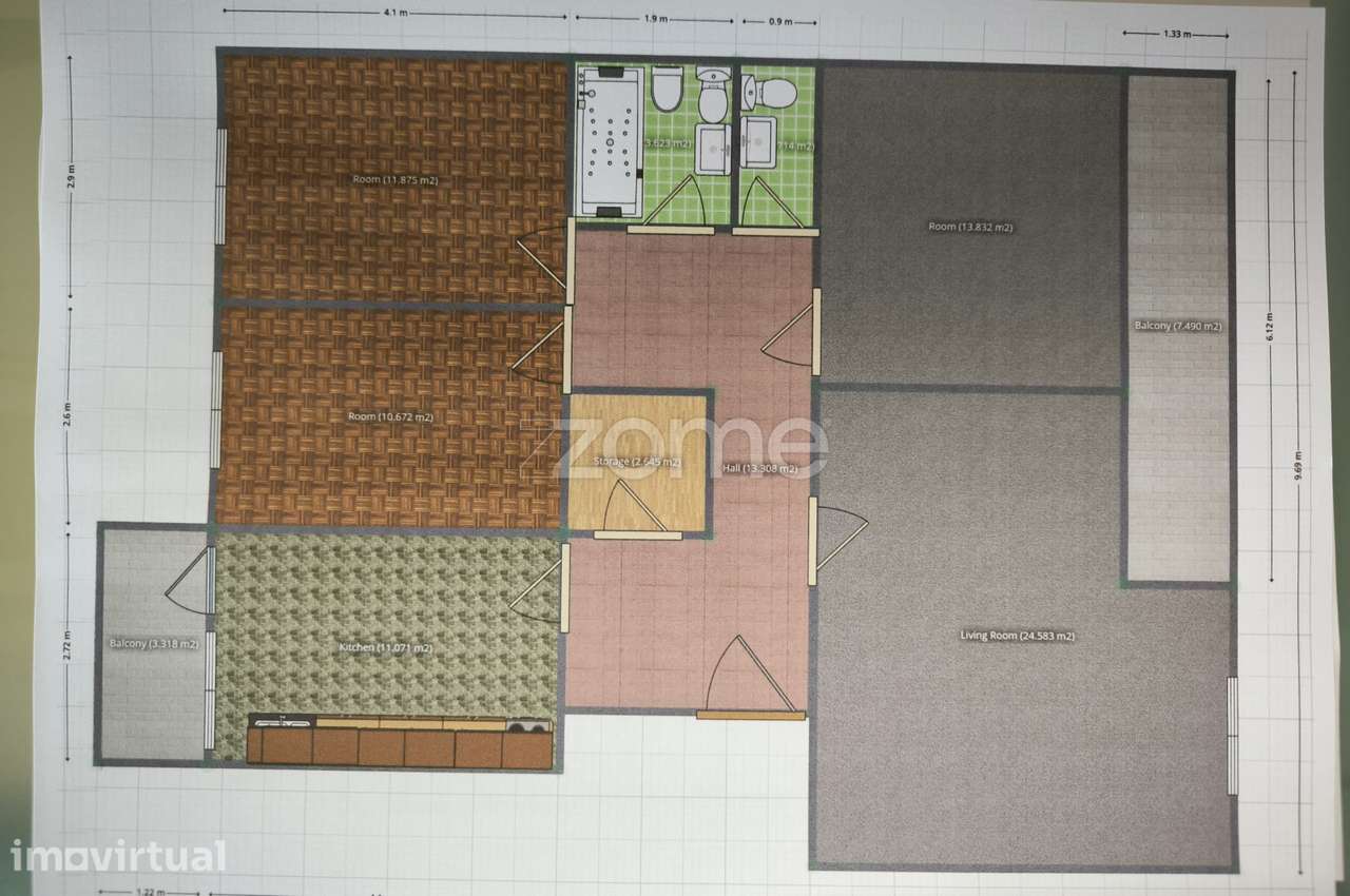 Apartamento T3 com garagem | São Martinho do Bispo | Para remodelar - Grande imagem: 4/16