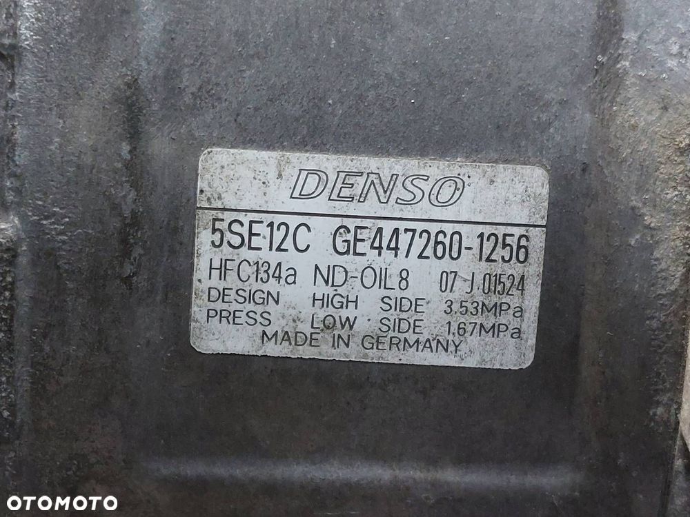 SPRĘŻARKA KOMPRESOR KLIMATYZACJI AURIS I 2.0 D4D 447260-1256 ID: 237217 - 2