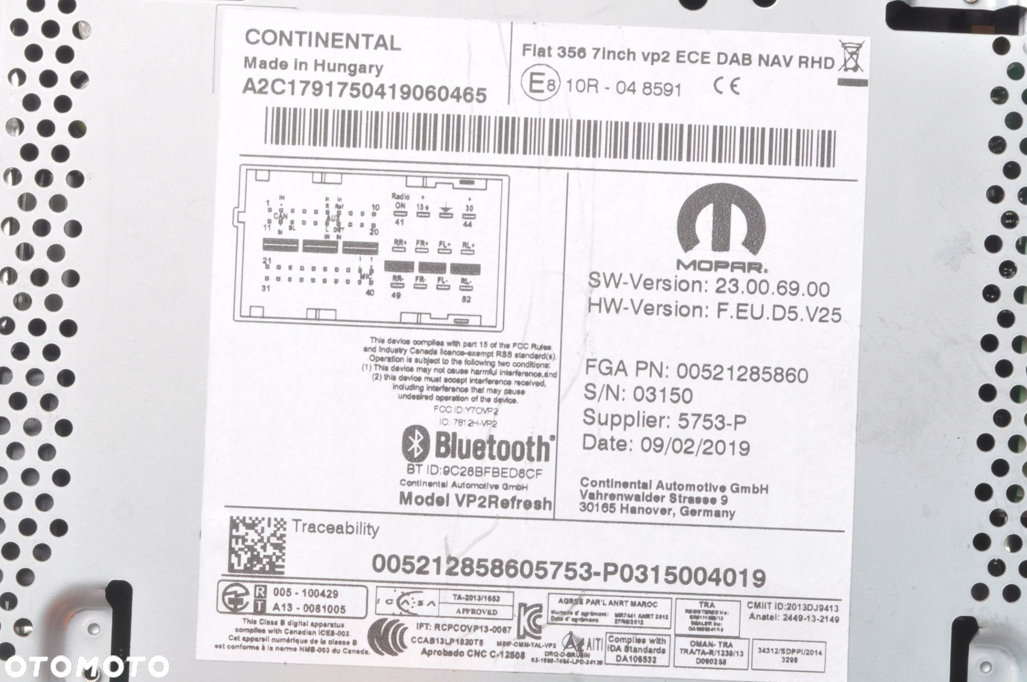 FIAT TIPO II RADIO 00521285860 - 6