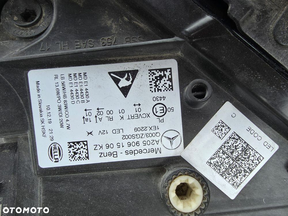 mercedes c klasa w205 205 lift lampy przód full led multibeam a2059061506kz a2059061606kz - 15