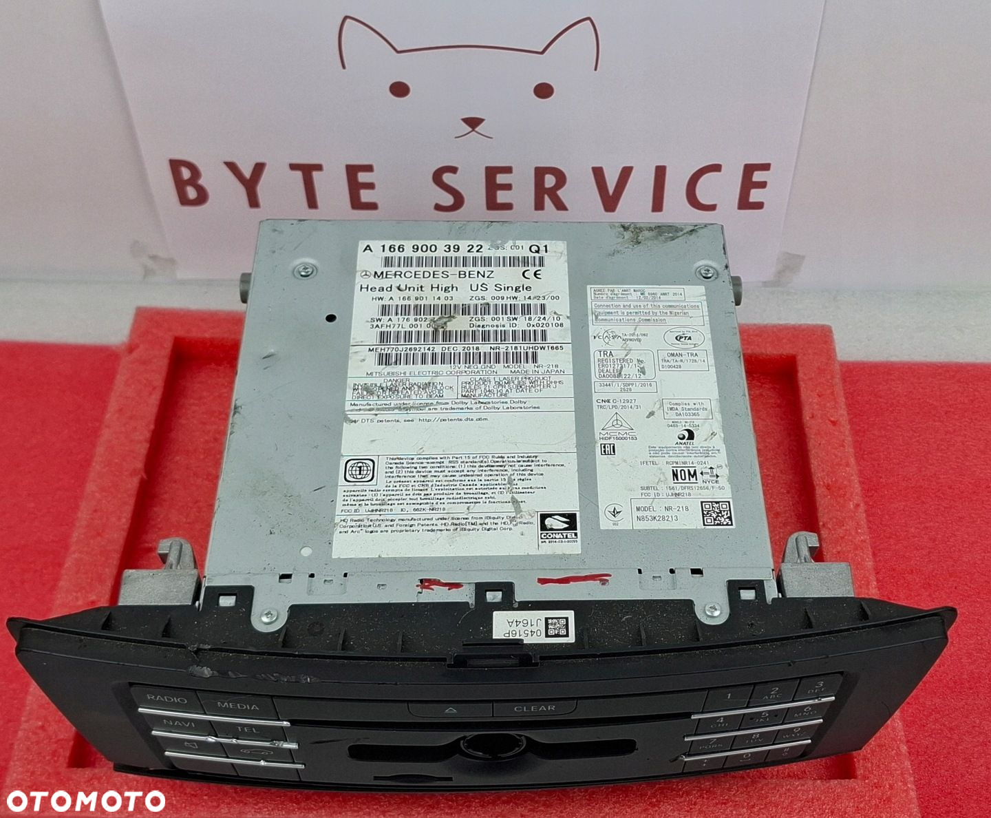 Mercedes-Benz W166 Radio Nawigacja Multimedia NR-218 High US A1669003922 - 2