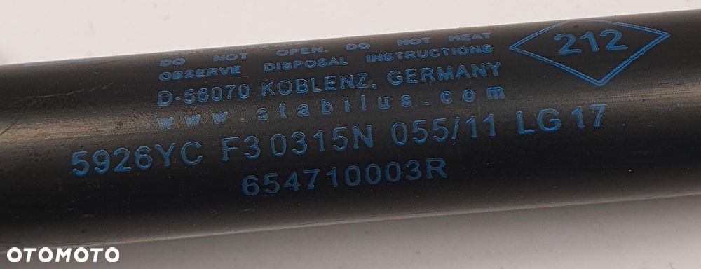 SIŁOWNIK TELESKOP MASKI RENAULT MEGANE III 654710003R - 2