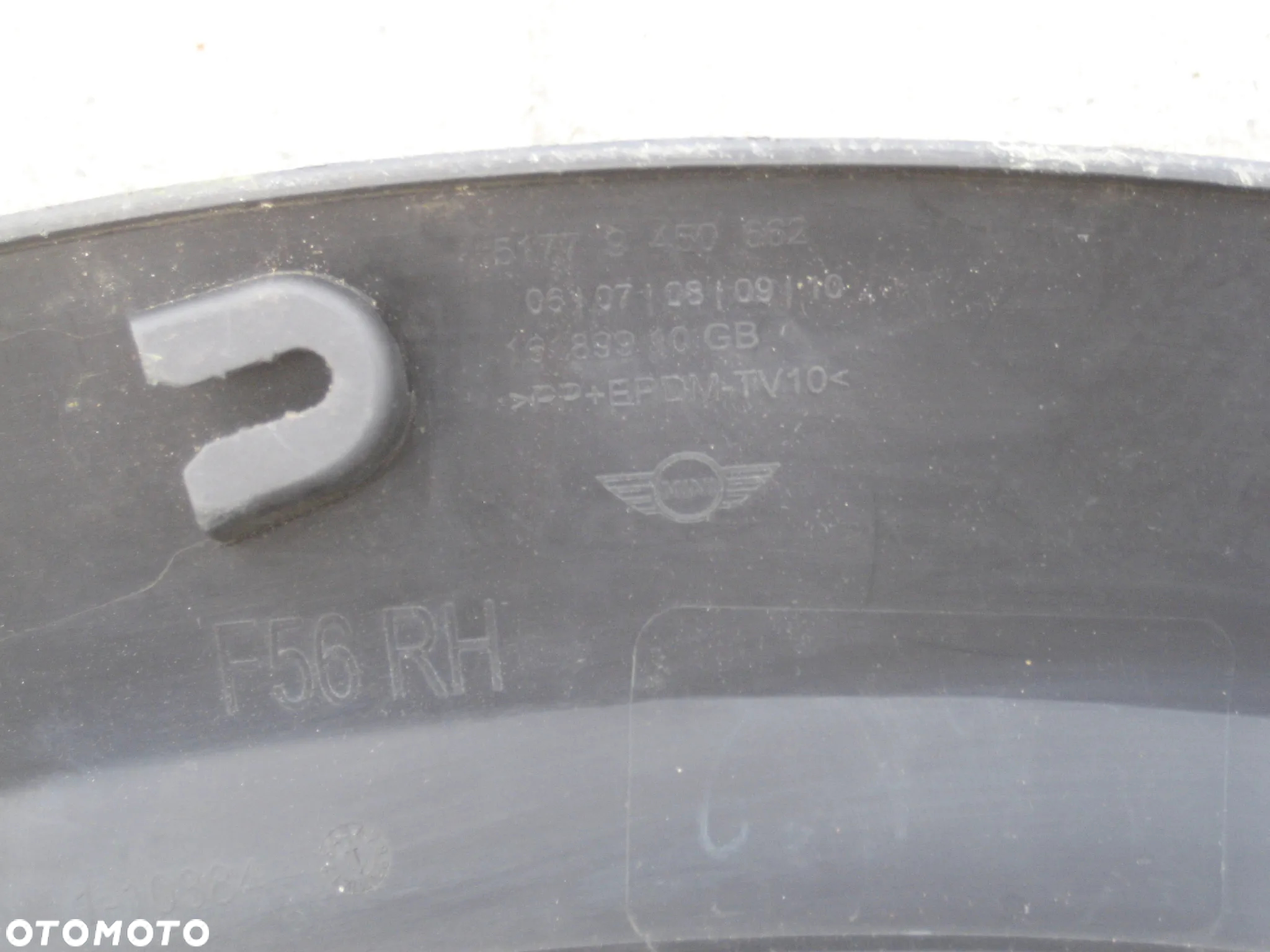 mini cooper f56 lift 21-23r listwa nakładka błotnika tył prawa 9450662 - 9
