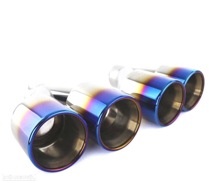 PONTEIRAS DE ESCAPE DUPLA UNIVERSAL 2 INOX TINANIO 89MM OO---OO - 4