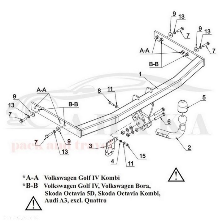 Hak Holowniczy Odkręcany Do Vw Volkswagen Golf Iv Variant Kombi 1999-2006 - 4
