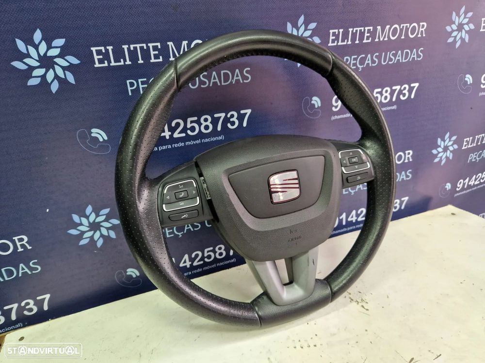 Volante usado pele com airbag SEAT LEON 1P FACELIFT ALTEA TOLEDO multifunções ALTEA - 1