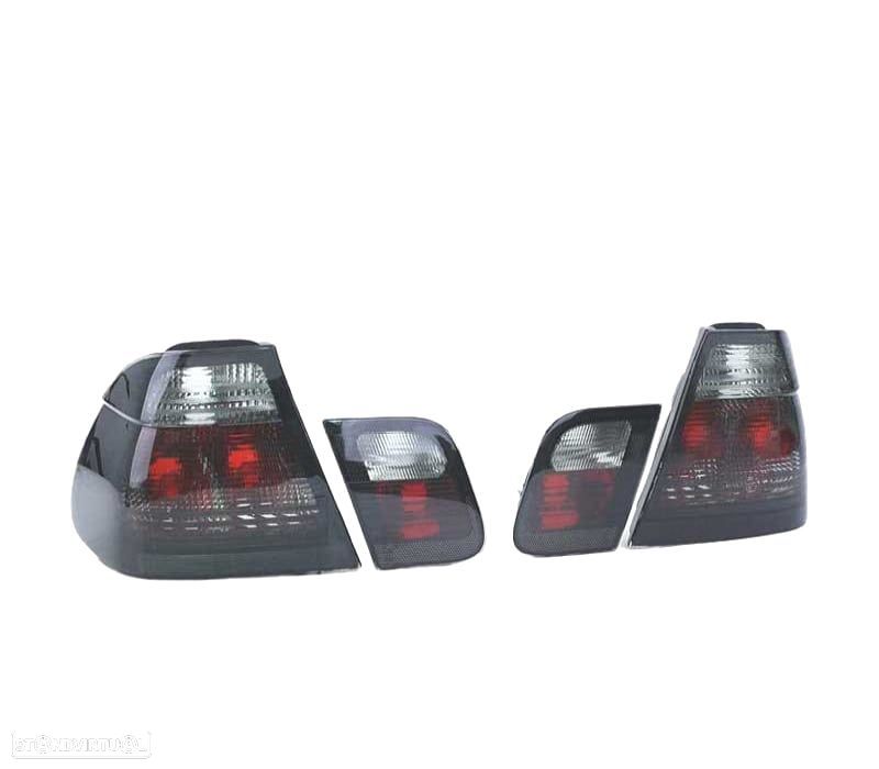 FAROLINS TRASEIROS BMW E46 SEDAN 98-01 FUMADOS LEX - 6