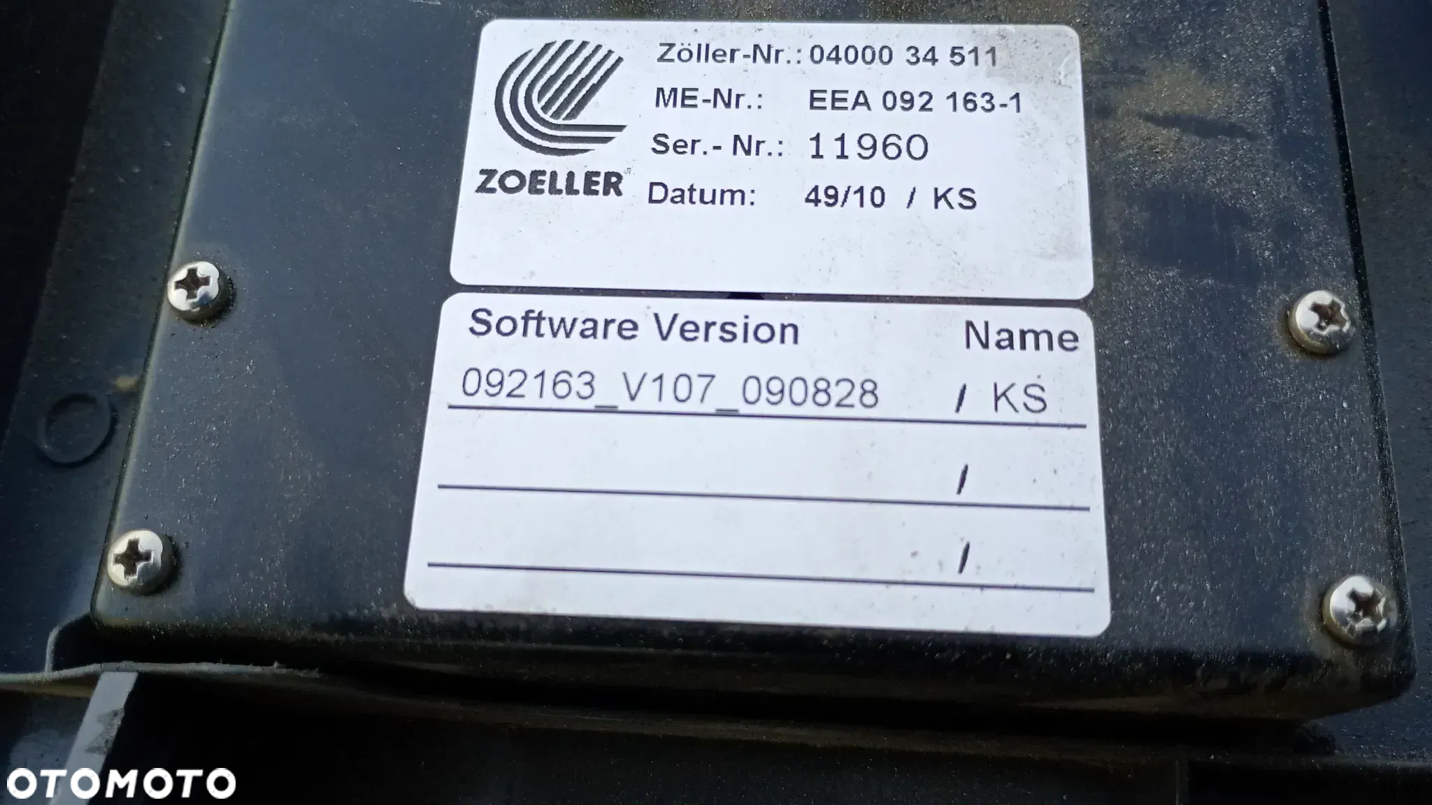 FV. KONTROLER WYŚWIETLACZ STEROWANIE śmieciarki 0400034511 ZOELLER Medium XL PANEL STERUJĄCY  EEA092163-1 - 4