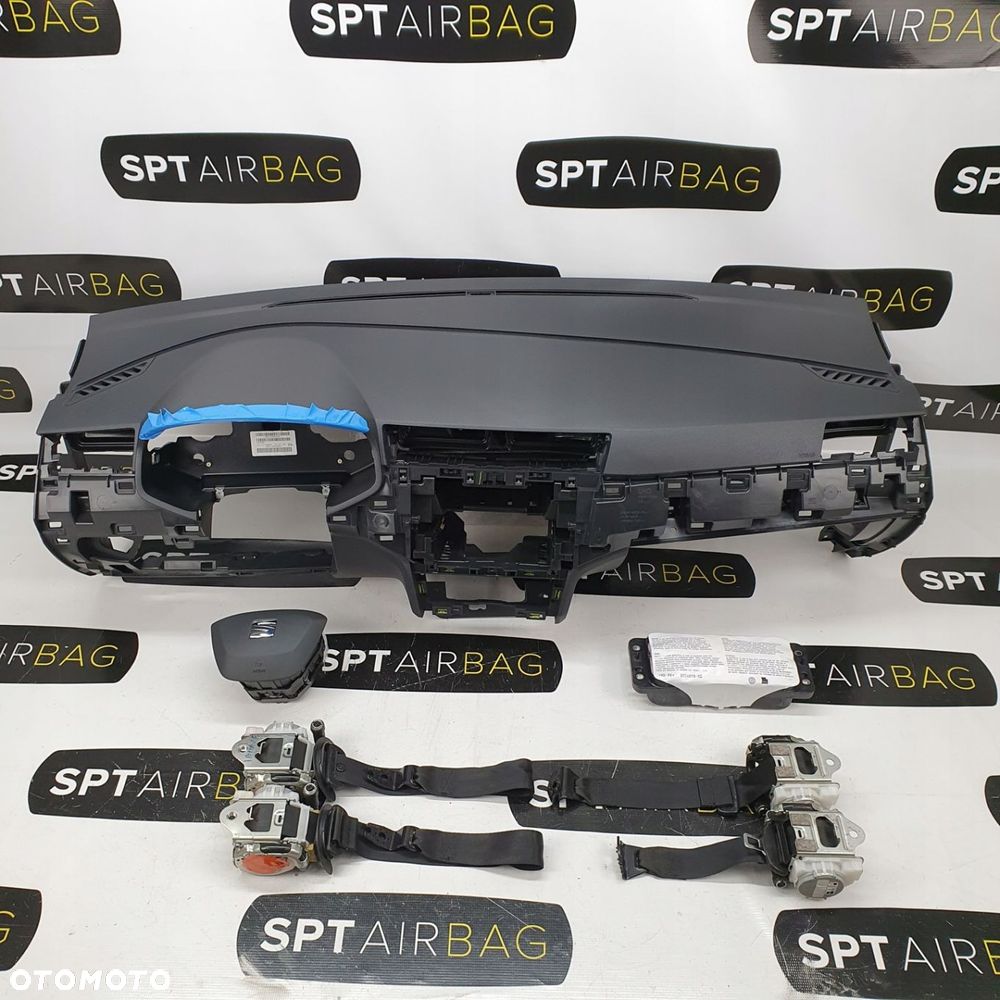 SEAT IBIZA 6F DESKA ROZDZIELCZA KONSOLA KOKPIT PULPIT PODUSZKI AIRBAG AIR BAG PASY KIT SET - 1
