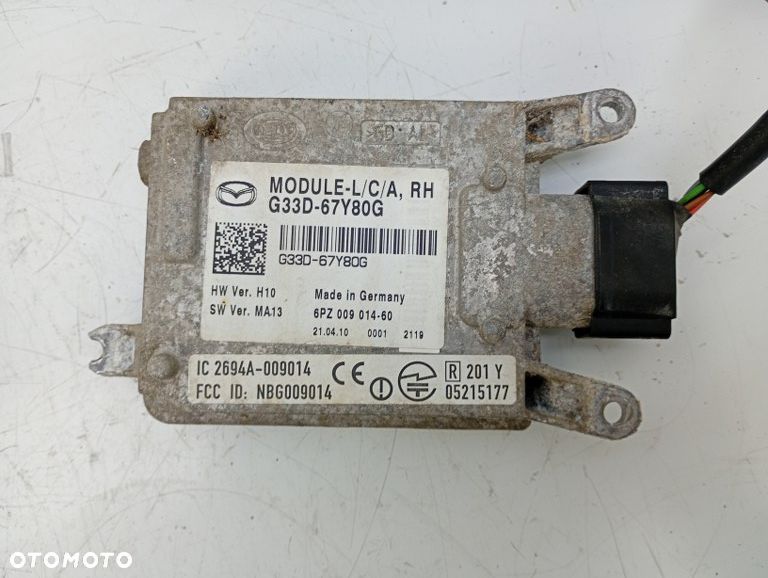moduł sterownik świateł martwego pola prawy lewy mazda 6 II lift GH 2011r europa G33D-67Y80G G33D-67Y90G - 5