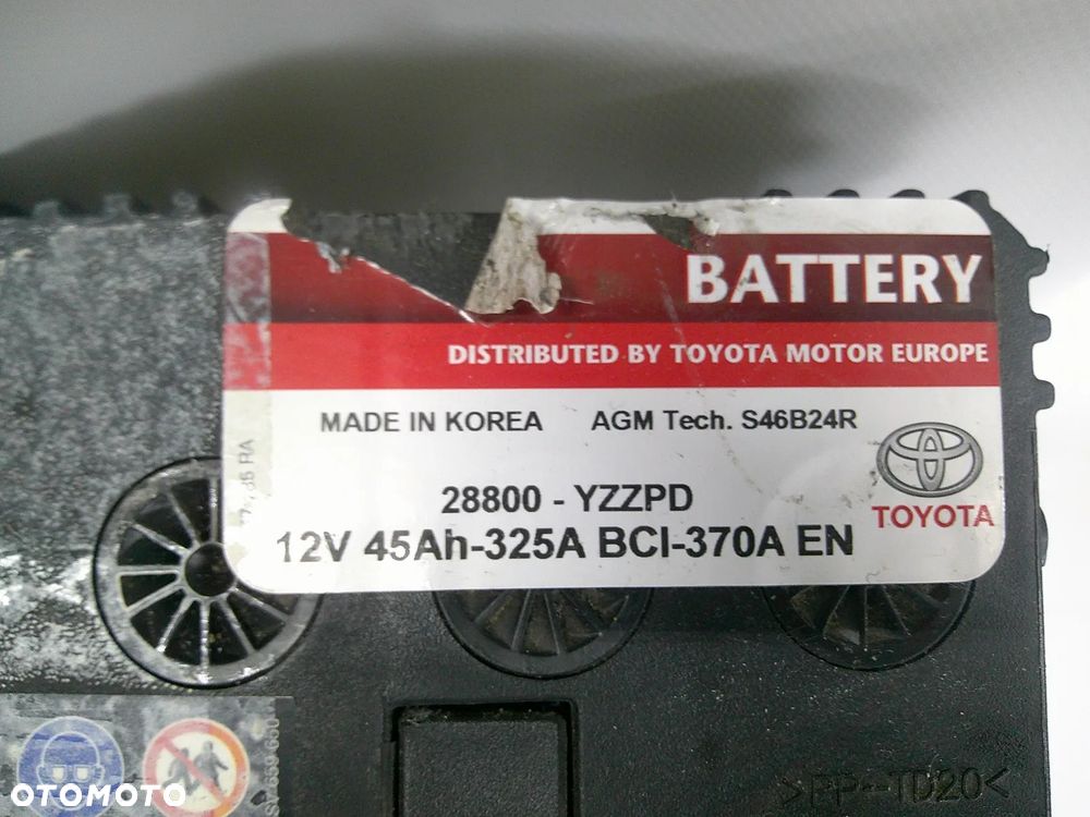 Toyota OE A28800-YZZPD AKUMULATOR AURIS, PRIUS, RAV4 12v 45Ah - 3