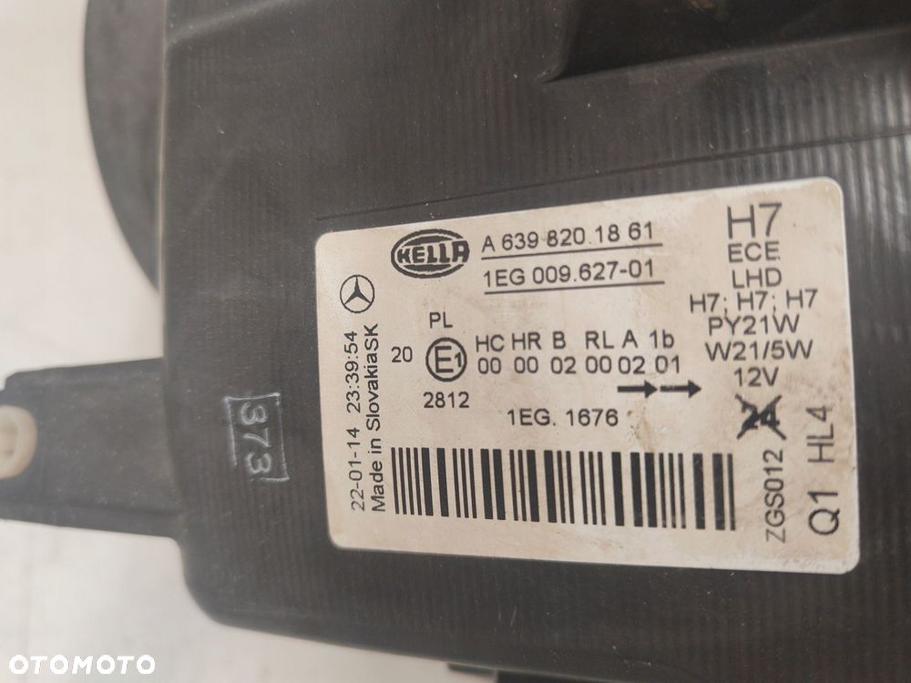 MERCEDES BENZ VITO/VIANO W639 H7 LAMPA LEWY PRZÓD A6398201861 - 3