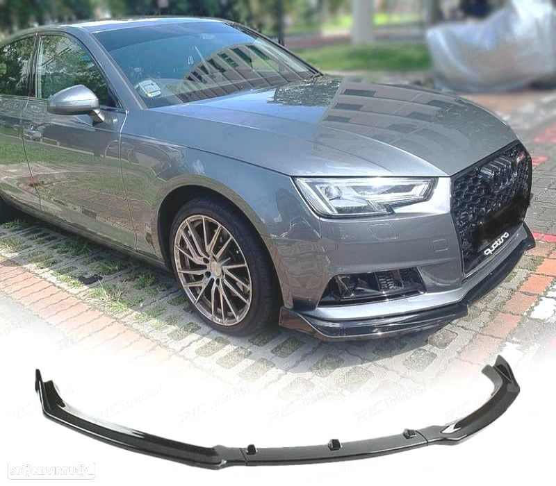 SPOILER FRONTAL AUDI A4 B9 SEDÁN AVANT 15-19 PRETO BRILHANTE ABS - 6
