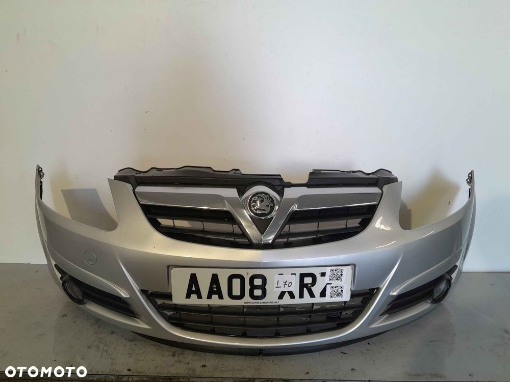 + ZDERZAK PRZÓD PRZEDNI OPEL CORSA D Z157 Z176 SREBRNY HALOGENY - 1