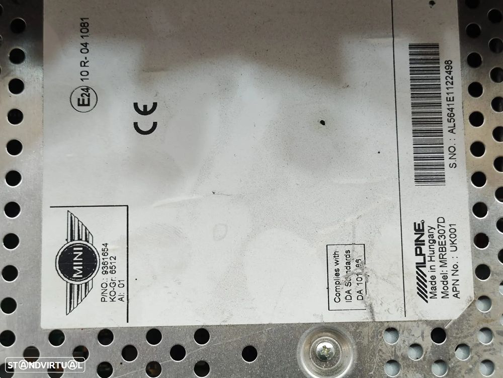 Auto Radio CD DVD GPS Bluetooth Original BMW Mini F56 F55 9362351 2013 a 2023 - 9