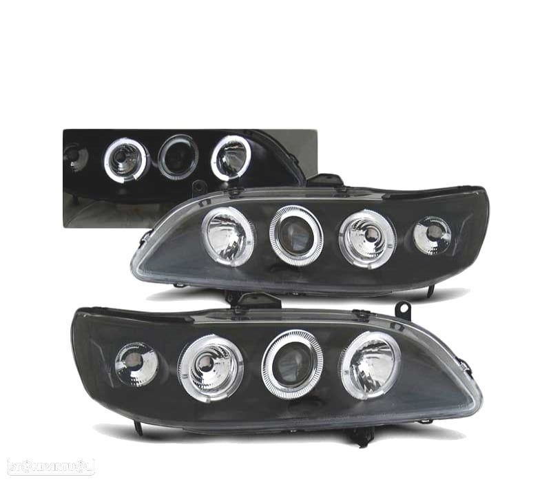 FARÓIS ANGEL EYES PARA HONDA ACCORD 98-02 EUA BLACK PRETO - 2
