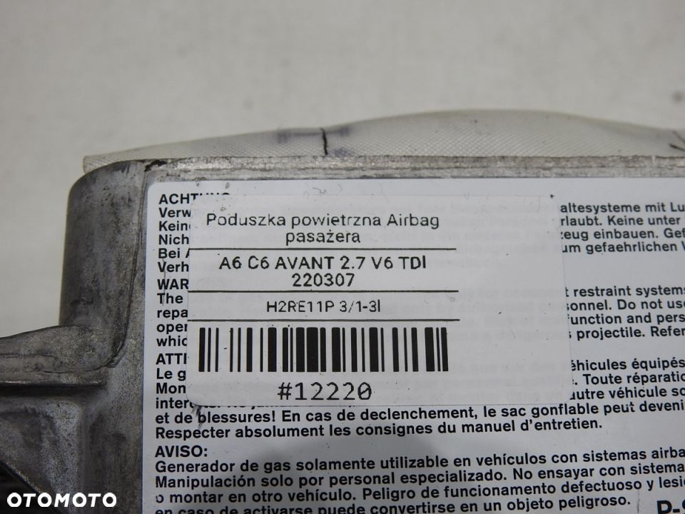 PODUSZKA AIRBAG PASAŻERA AUDI A6 C6 4F1880204F - 9