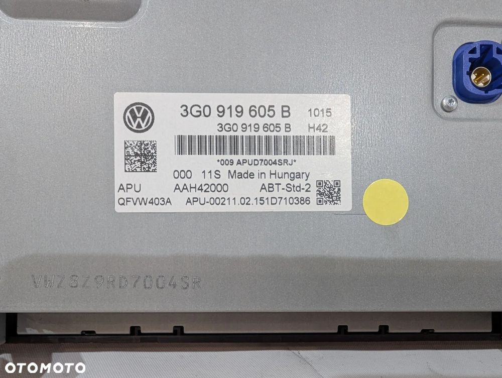 VW PASSAT B8 GOLF VII WYŚWIETLACZ RADIO NAWIGACJA 3G0919605B - 5
