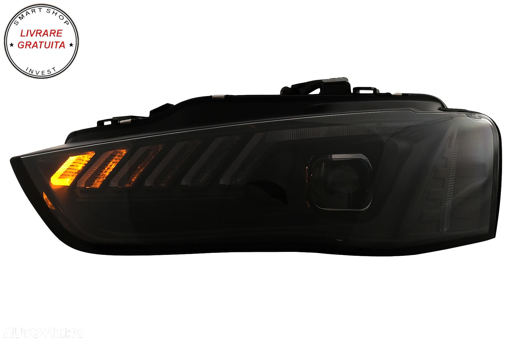 Faruri LED DRL Audi A4 B8.5 Facelift (2012-2015) Negru Semnal Dinamic- livrare gratuita - 11