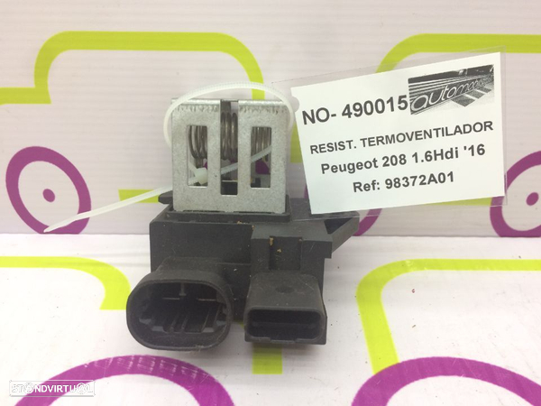 Resistência Termoventilador Peugeot 208 1.6 HDi 94 Cv de 2016	- Ref: 98372A01 - NO490015