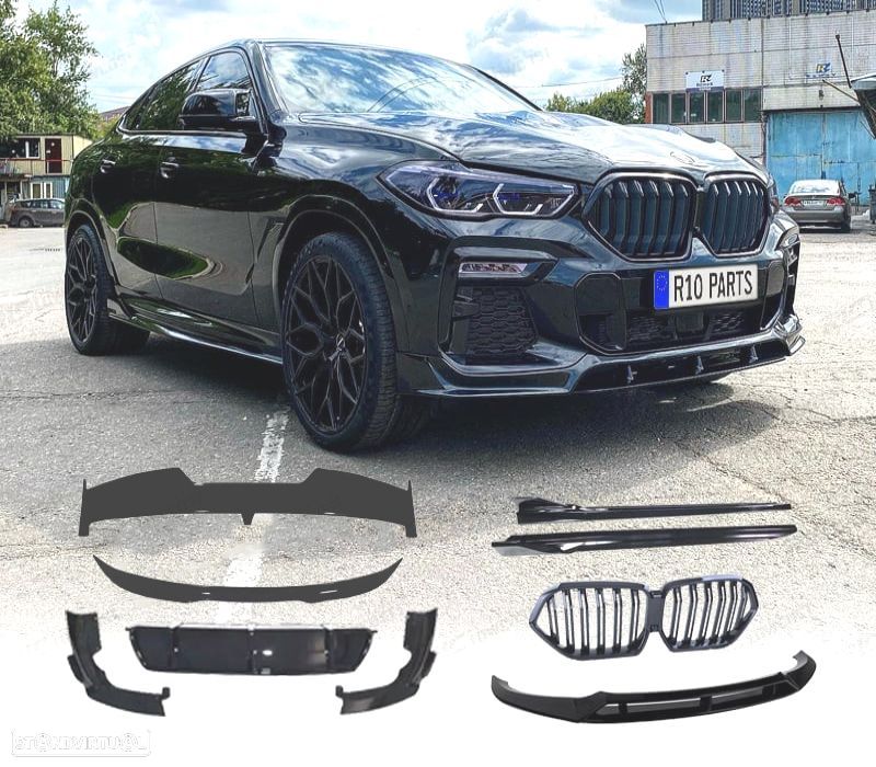 KIT CARROÇARIA BMW X6 G06 20-21 LOOK BLACK KNIGHT PRETO BRILHANTE - 1