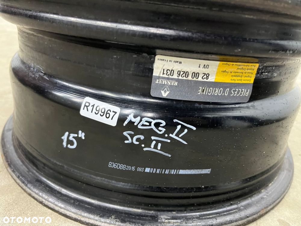 Felga Renault Megane 2 II Scenic 2 II 02-09r. 6,5jx15 ET49 4x100 felgi stalowe 15 cali 8200026031 - 9