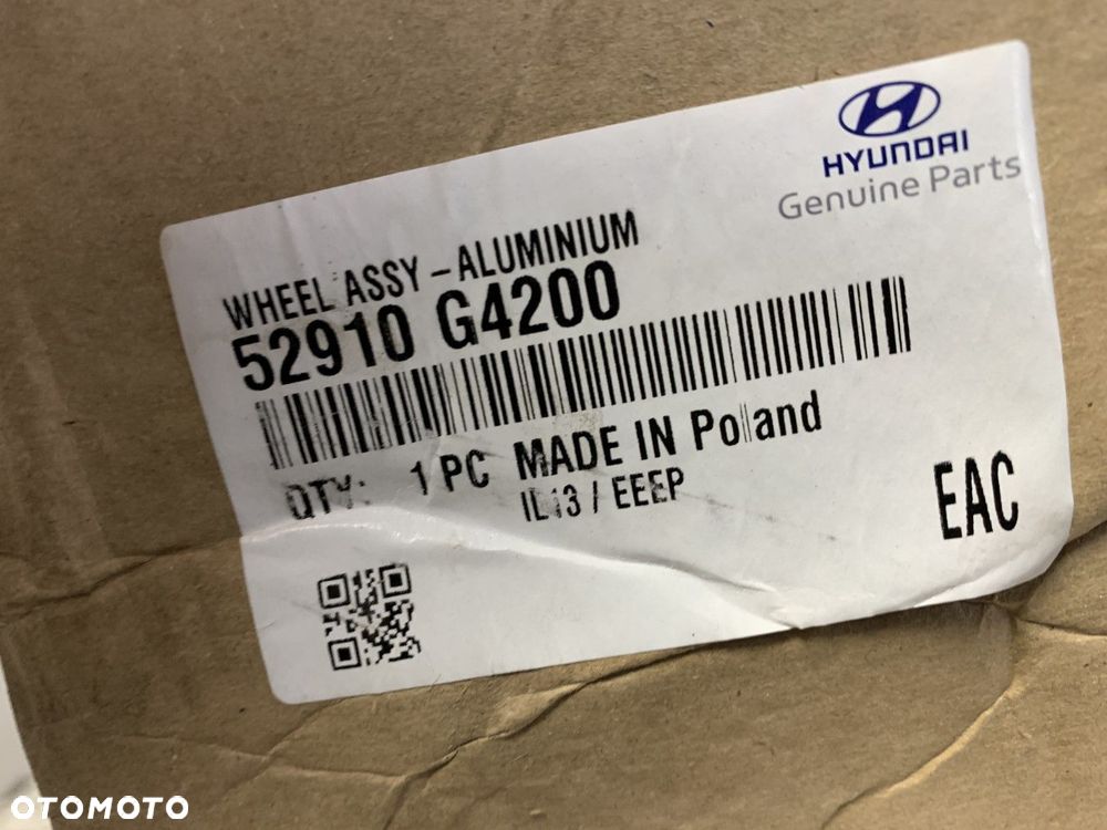 NOWA ORYGINALNA ALUFELGA FELGA ALUMINIOWA HYUNDAI 6.5x16 5x114.3 ET50 - 10