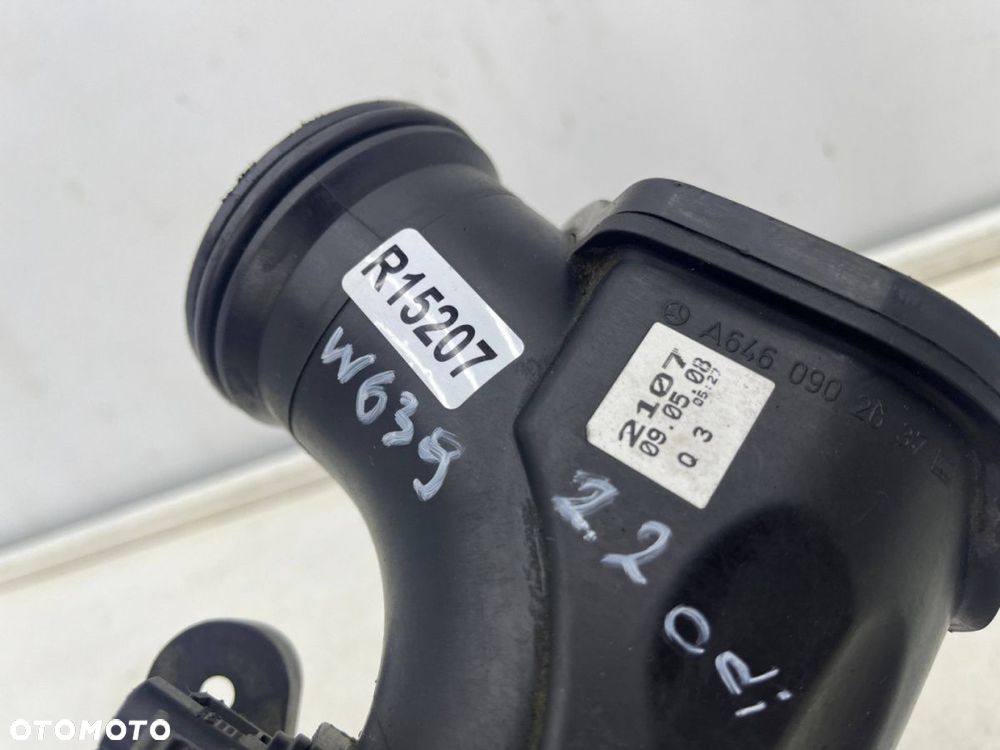 Rura Mercedes Vito w639 2.2cdi łącznik dolotu powietrza przewód turbiny intercoolera a6460902637 - 9