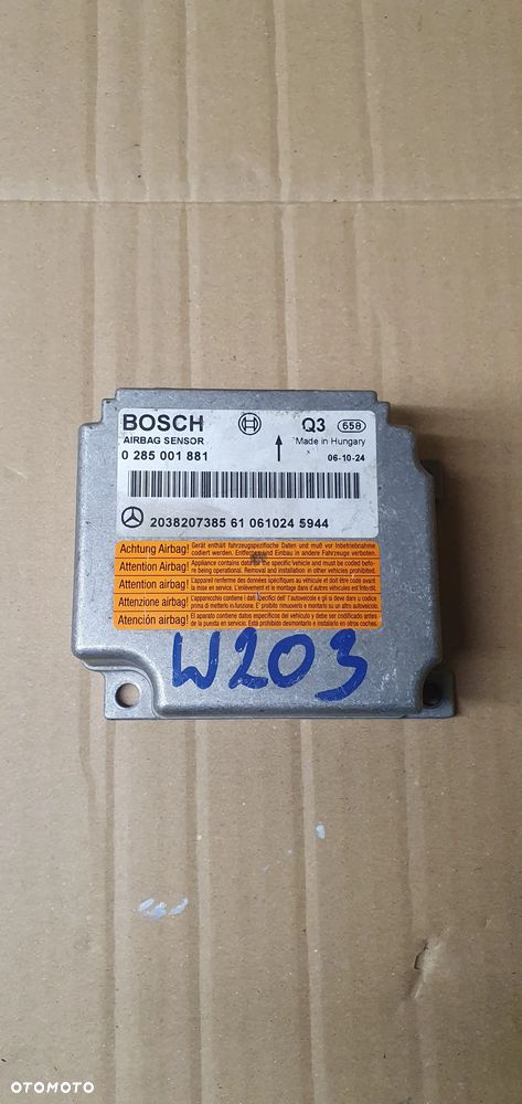 Moduł Sensor Airbag Poduszek Mercedes C-Klasa W203 W209 2038207385 - 1