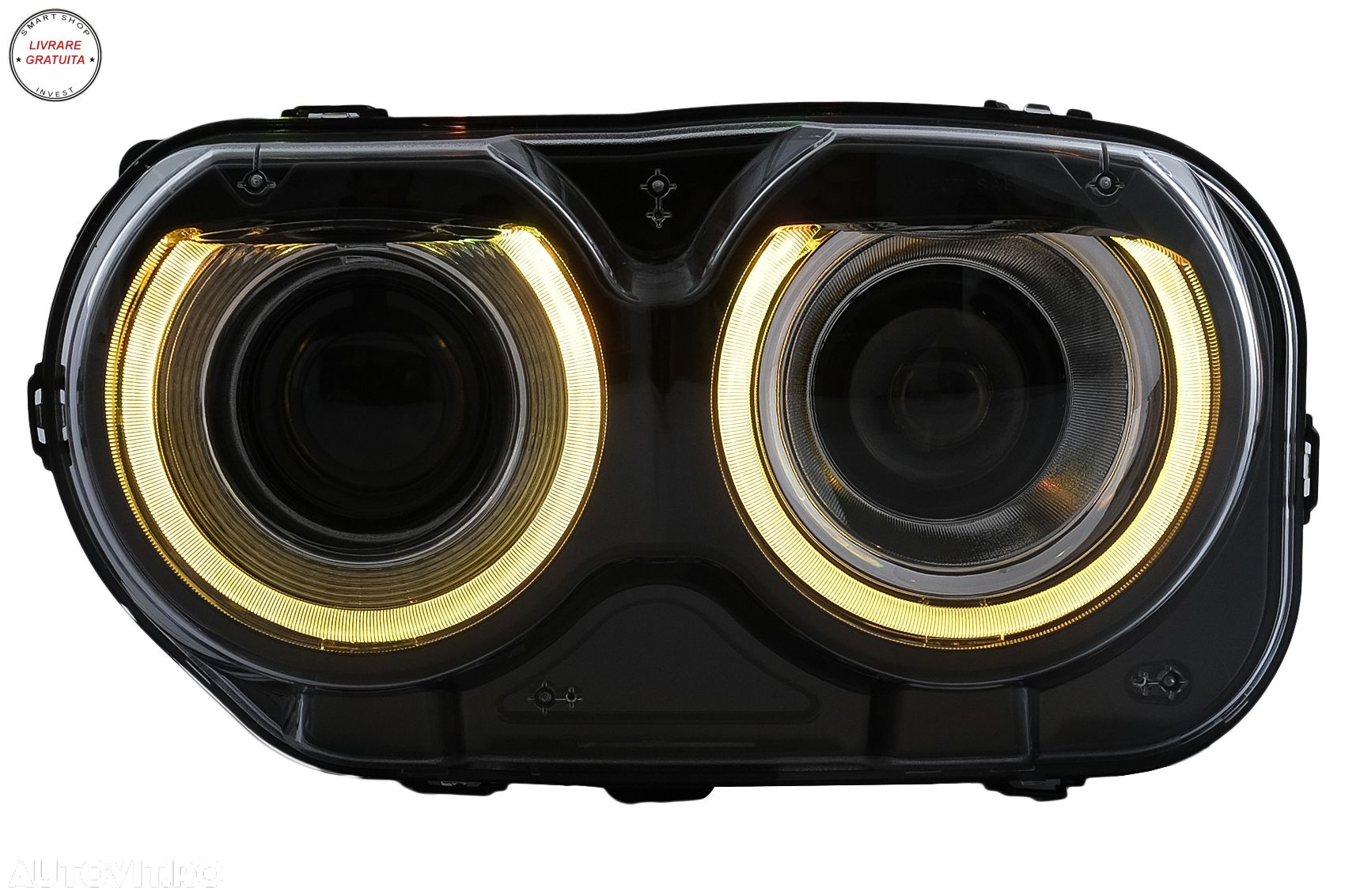 Faruri LED Dodge Challenger (2015-2024) Negru cu Lumini RGB- livrare gratuita - 18