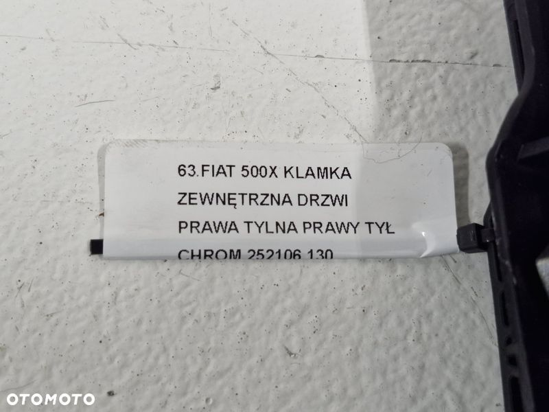 FIAT 500X KLAMKA ZEWNĘTRZNA DRZWI PRAWA TYLNA PRAWY TYŁ CHROM 252106 - 8