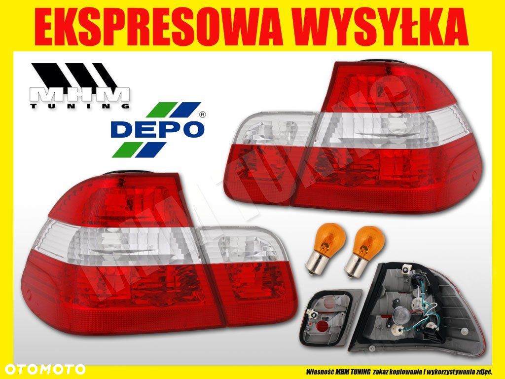 LAMPA TYL BMW 3 E46 98- SEDAN LIFT LOOK RED TUNING - 2
